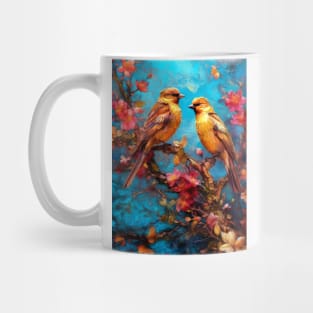 two birds watercolor art Mug